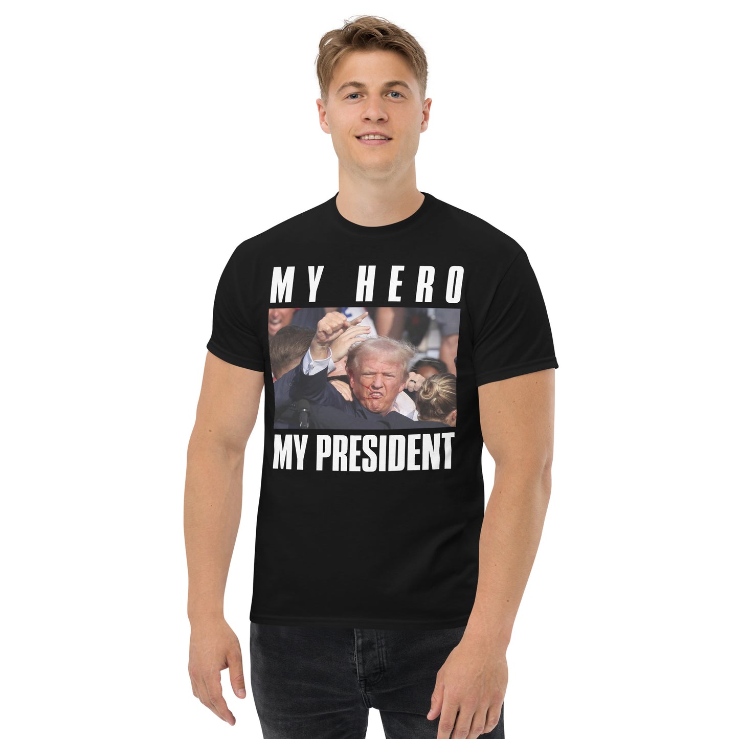 MY HERO MY PRESIDENT - OFFICIAL T-SHIRT - TRUMP 2024