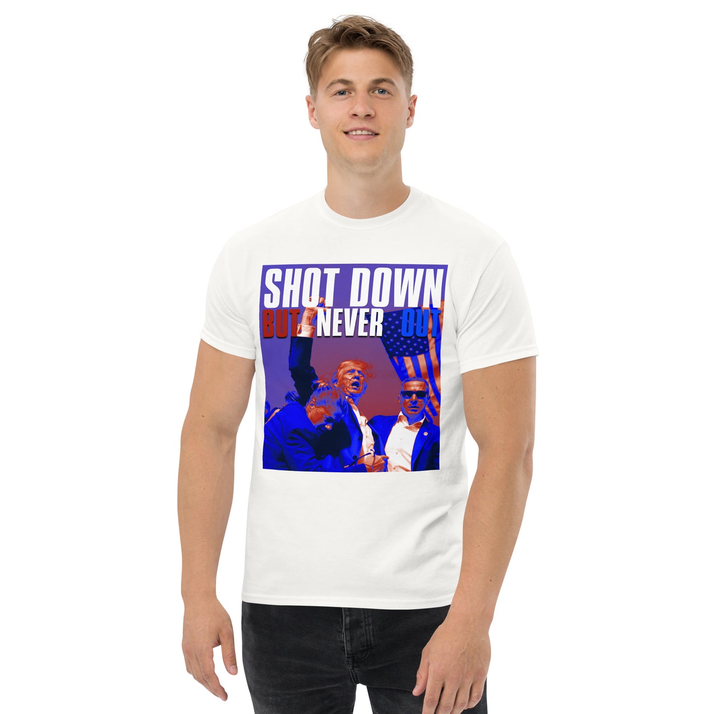 Shot Down But Never Out - TRUMP 2024 T-Shirt